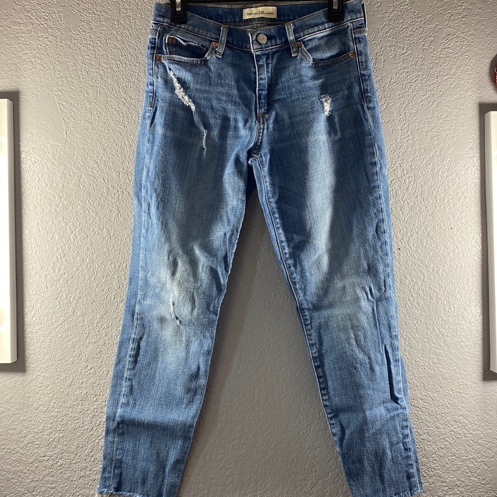 Gap True Skinny Mid Rise Distressed Jeans